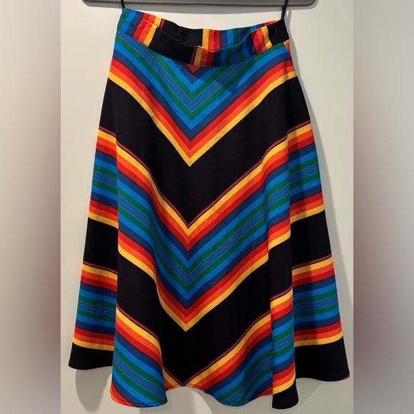 Voodoo Vixen Dresses & Skirts - Voodoo Vixen Rainbow Striped Skirt - Small - Retro/Rockabilly/Vintage-inspired